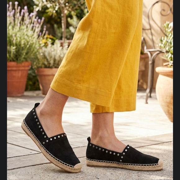 Sam Edelman Shoes - Sam Edelman Black Suede Koda  Espadrille Flats with Studded Detail, Sz 7.5